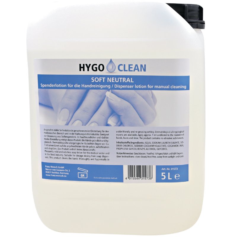 HYGOCLEAN savon pour les mains Doux Neutre, hygiénique, 500 ml