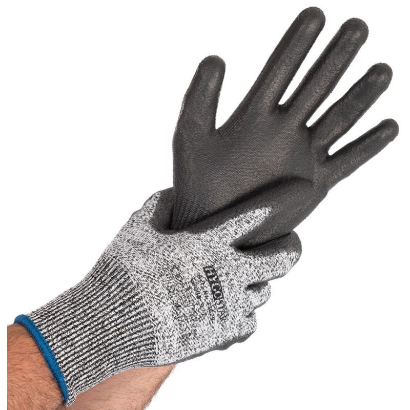 HYGOSTAR cut-resistant gloves CUT SAFE, grey, size 8, 1 pair