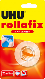 UHU plakband transparant met handafroller, 19 mm × 25 m