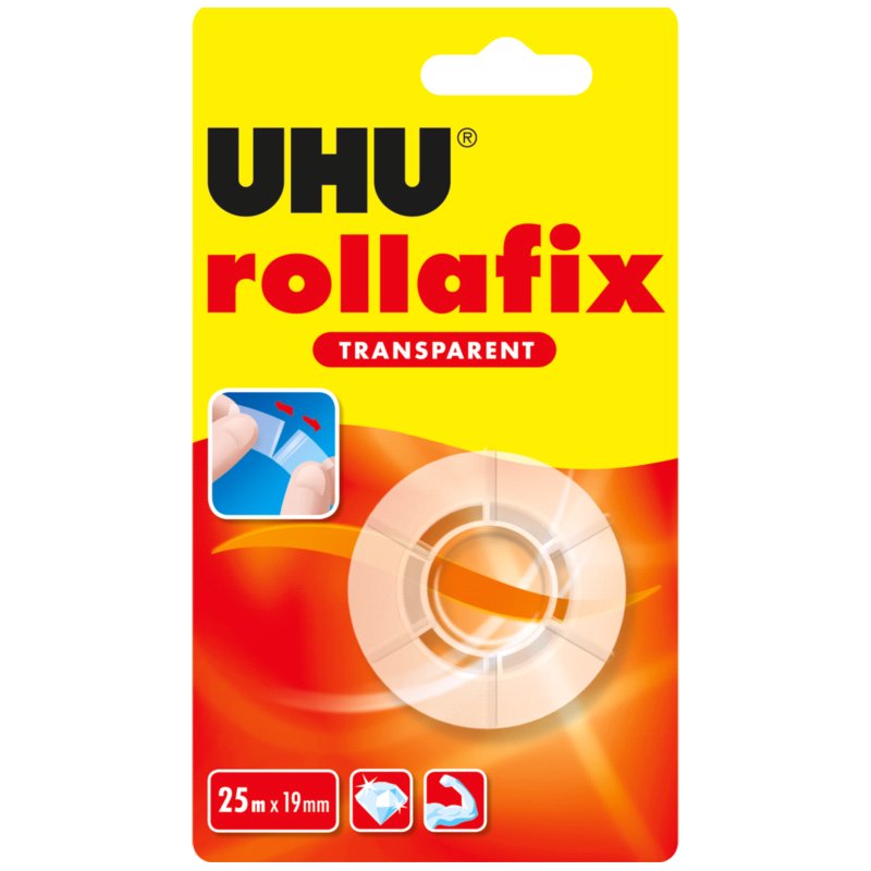 UHU ruban adhésif transparent avec dérouleur manuel, 19 mm × 25 m