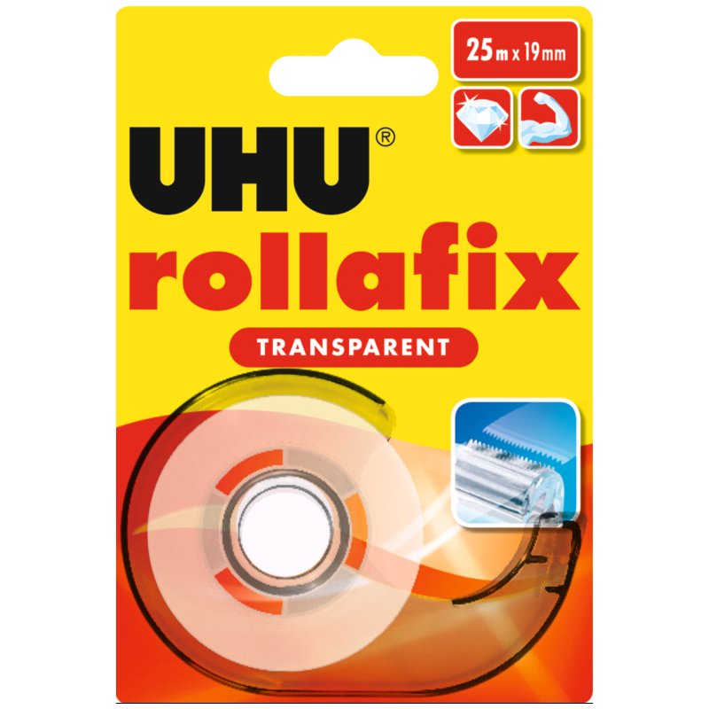 UHU ruban adhésif transparent avec dérouleur manuel, 19 mm × 25 m
