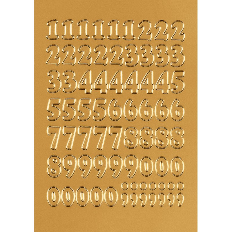 HERMA number stickers 0-9, gold embossed, self-adhesive, 73 pieces