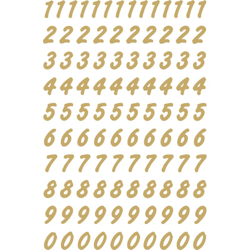 HERMA number stickers 0-9, gold, self-adhesive, 208 pieces