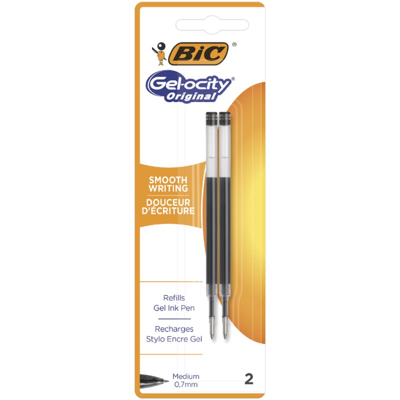 Bic gelpen vullingen, 0,35 mm, blauw, 2 stuks