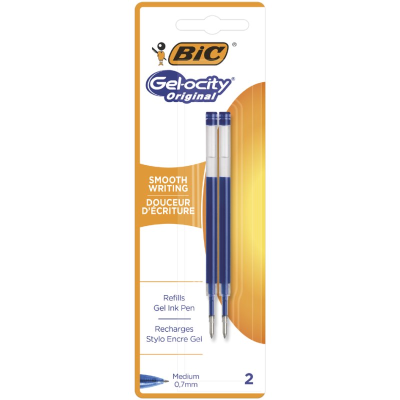 Bic gelpen vullingen, 0,35 mm, blauw, 2 stuks