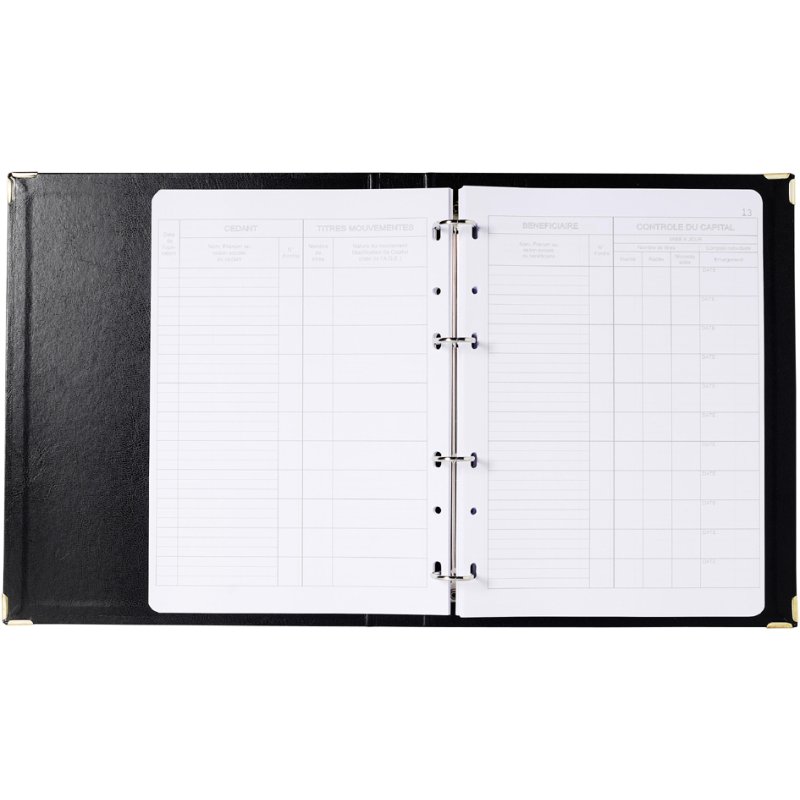 EXACOMPTA chemise mouvements titres, noir, 4 anneaux, 320×360 mm, 100 feuilles