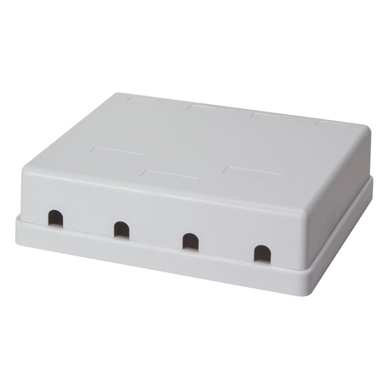LogiLink Professional surface-mount housing, 4 keystone ports, white