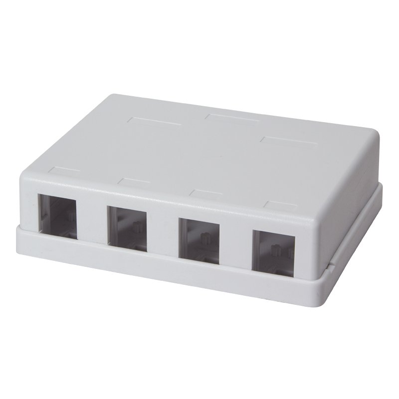 LogiLink Professional surface-mount housing, 4 keystone ports, white