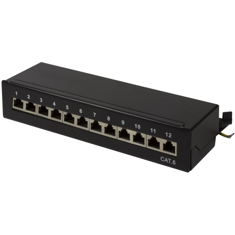 LogiLink Panneau de brassage professionnel Cat. 6, 12 ports, gris