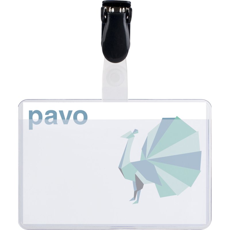 pavo porte-nom avec clip, 60 × 90 mm, transparent, 50 pièces