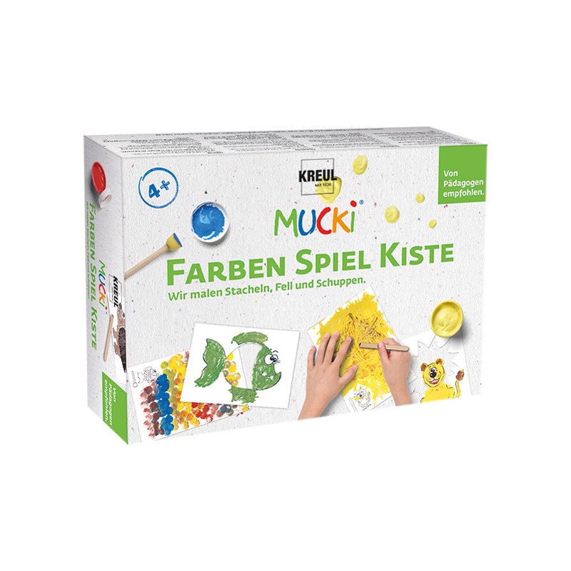 KREUL Mucki finger paint set, 5 × 50 ml, white/yellow/red/blue/black
