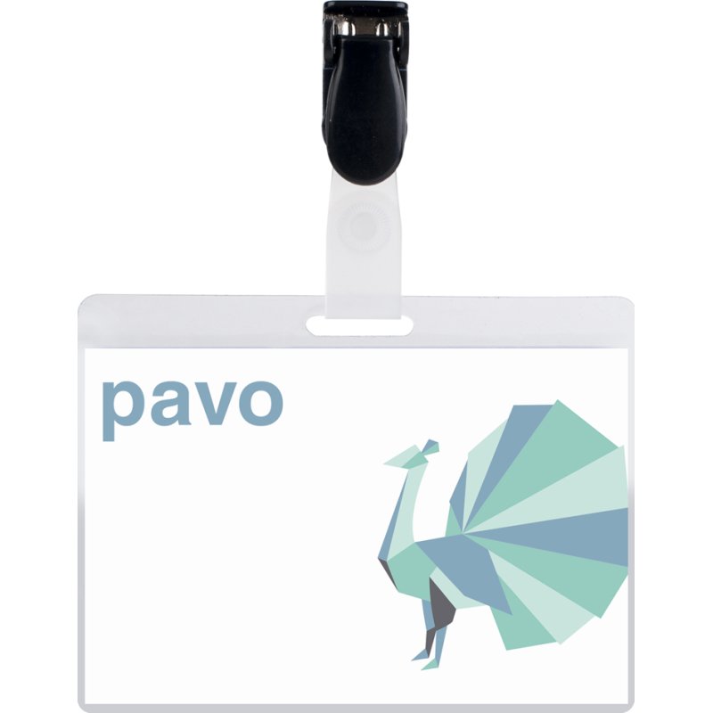 pavo porte-étiquettes avec clip, 54 × 90 mm, transparent, 25 pièces