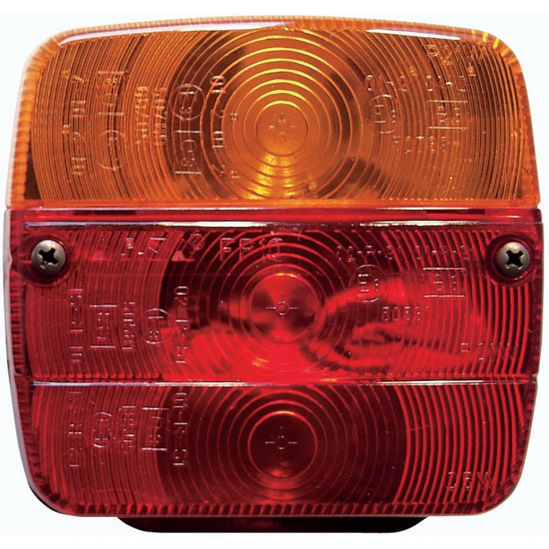 IWH trailer rear light, 3 functions, 12 volt, 105×105 mm