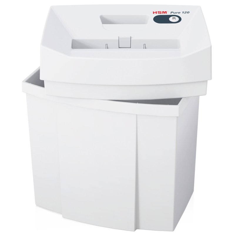 HSM PURE 120 papiervernietiger, partikelsnit 4×25 mm, 20L opvangbak