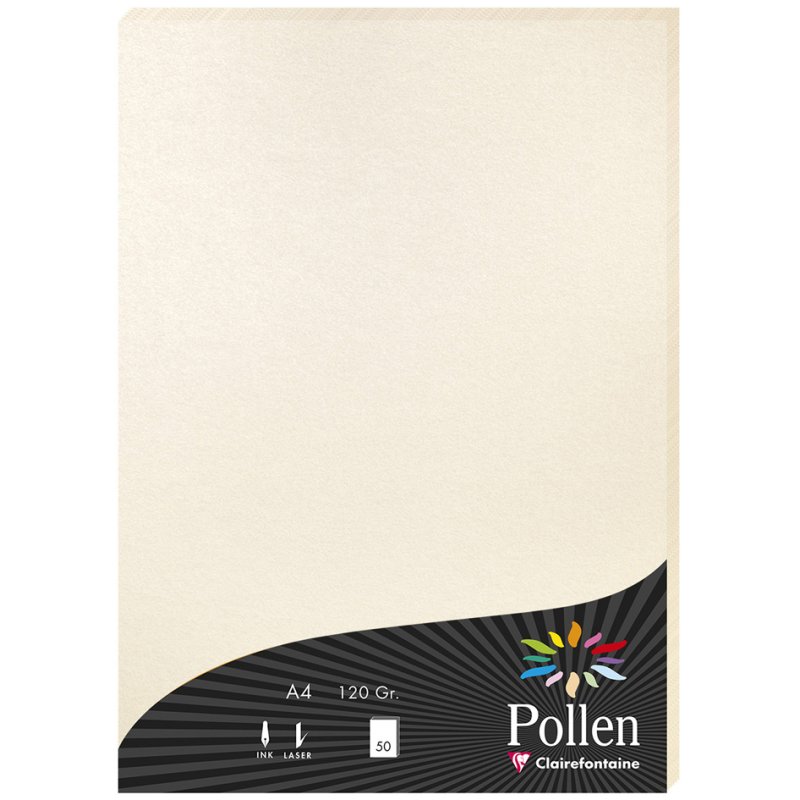 Pollen by Clairefontaine papier teinté A4, lilas, 120 g/m², 50 feuilles
