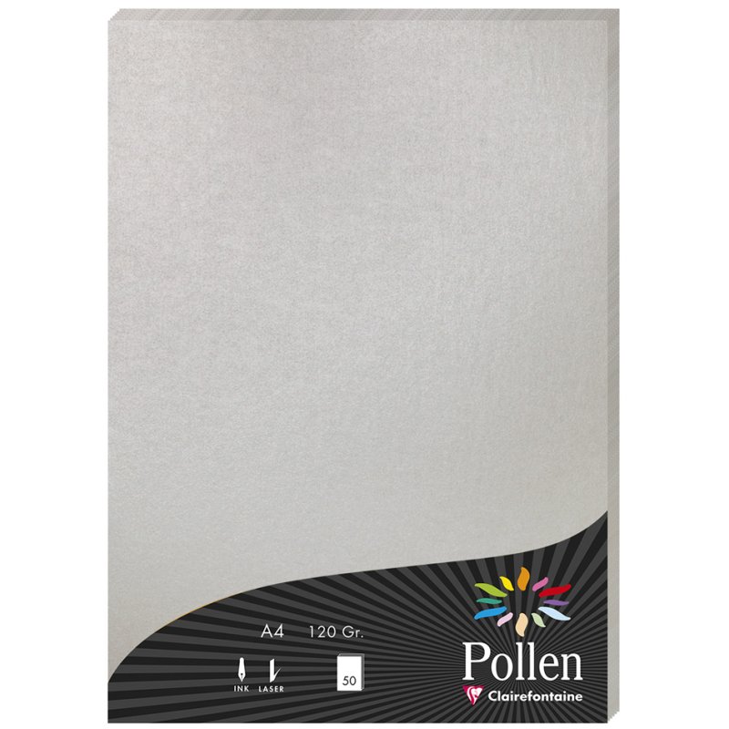 Pollen by Clairefontaine papier teinté A4, lilas, 120 g/m², 50 feuilles