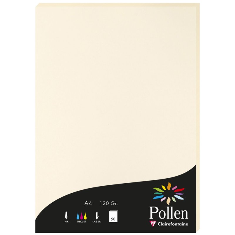 Pollen by Clairefontaine papier teinté A4, lilas, 120 g/m², 50 feuilles