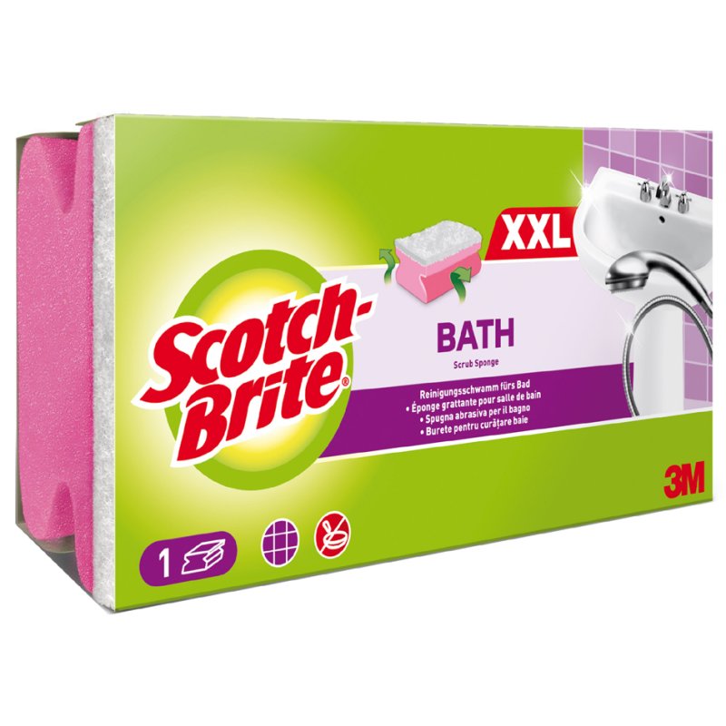Scotch Brite éponge à récurer douce, rose/blanc, doux pour les ongles