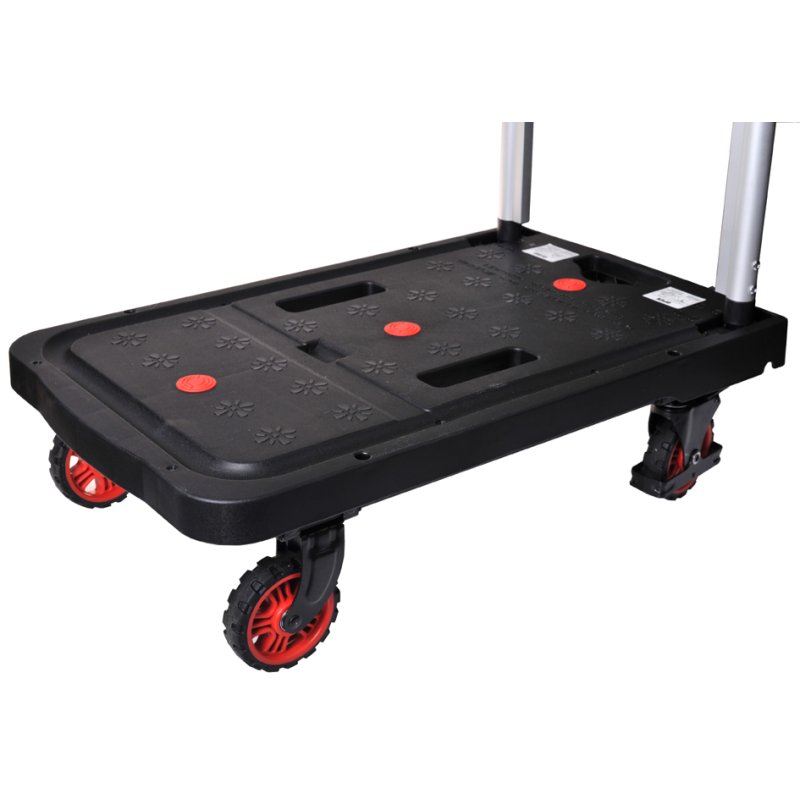 pavo chariot de transport plateforme plastique, pliable, charge utile 137 kg, noir/argent