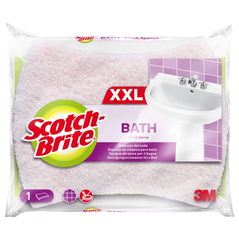 Scotch Brite éponge nettoyante Bath XXL, rose/blanc, forme papillon