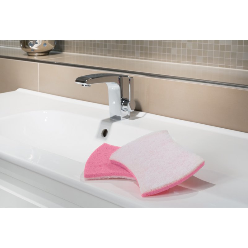 Scotch Brite éponge nettoyante Bath XXL, rose/blanc, forme papillon