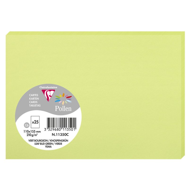 Pollen by Clairefontaine cartes C6, rouge cerise, 110×155 mm, 25 pièces