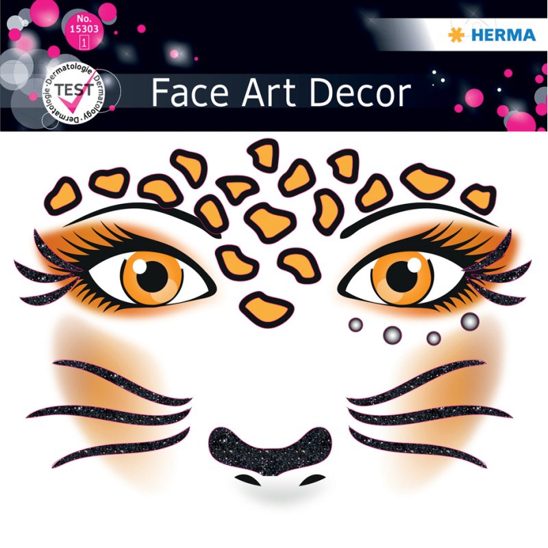 HERMA autocollants visage léopard, testé dermatologiquement