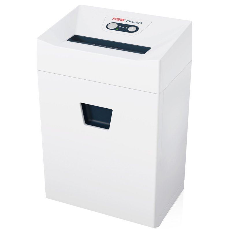 HSM papiervernietiger PURE 320, partikelsnit 3,9 × 30 mm, 7-8 vel, 25 liter