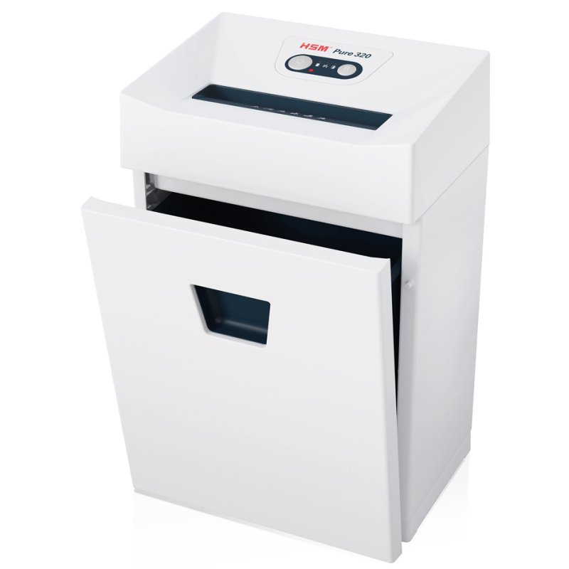 HSM papiervernietiger PURE 320, partikelsnit 3,9 × 30 mm, 7-8 vel, 25 liter