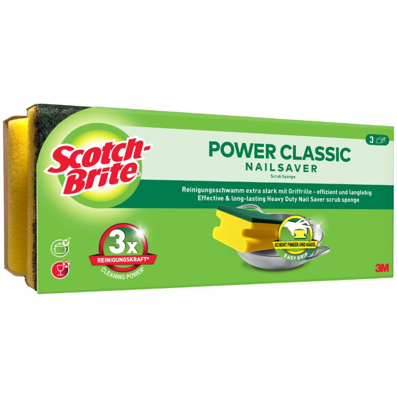 Scotch Brite schuursponzen Klassiek, geel/groen, 3 stuks