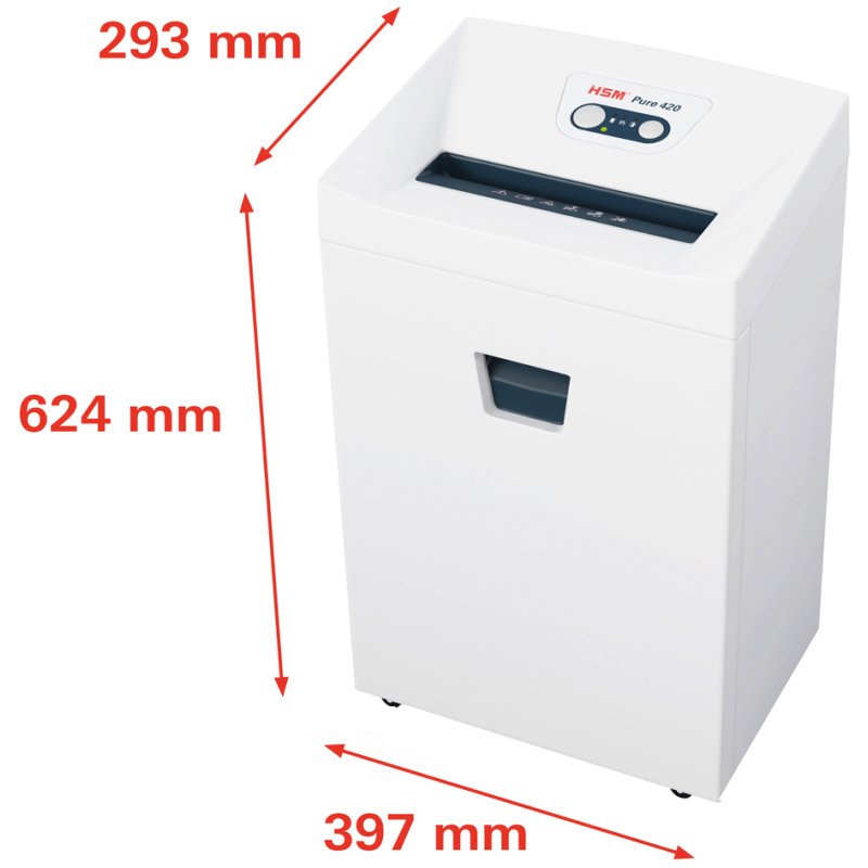 HSM PURE 420 papierversnipperaar, strokensnit 5,8 mm, 22-24 vel