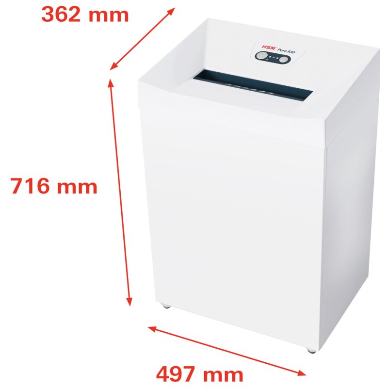 HSM papiervernietiger PURE 530, partikelsnit 1,9×15 mm, 9-11 vel