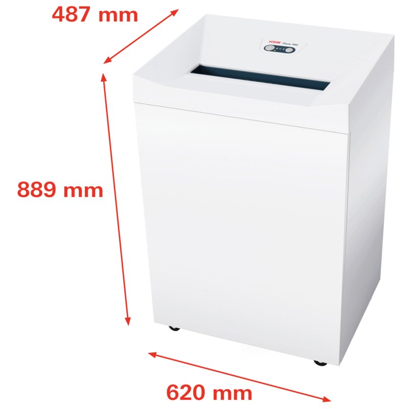 HSM papiervernietiger PURE 740, streepjessnit 5,8 mm, 35-37 vel, 145 liter