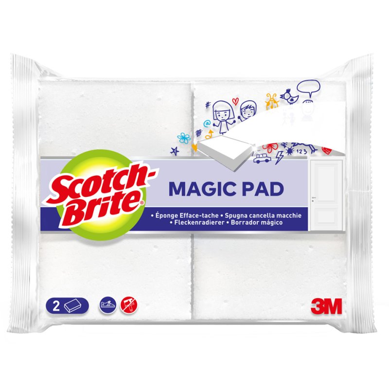 Scotch Brite Magic Pad vuilverwijderaar, 110×70×25 mm, 2 stuks