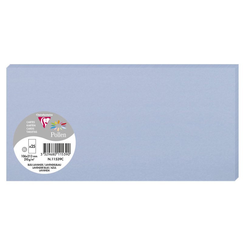 Pollen by Clairefontaine cartes pollen, bleu profond, 106×213 mm, 25 pièces
