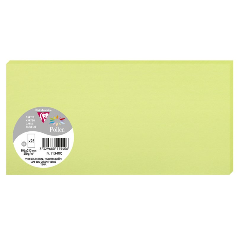 Pollen by Clairefontaine cartes pollen, bleu profond, 106×213 mm, 25 pièces