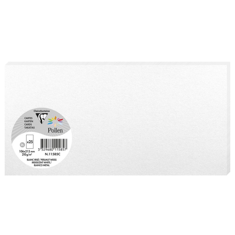 Pollen by Clairefontaine cartes pollen, bleu profond, 106×213 mm, 25 pièces