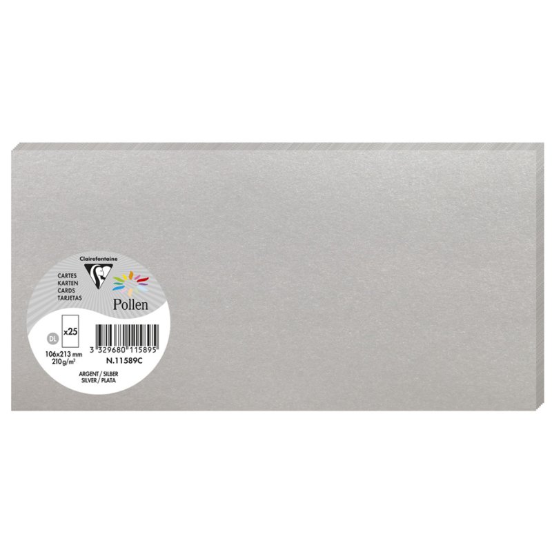 Pollen by Clairefontaine cartes pollen, bleu profond, 106×213 mm, 25 pièces