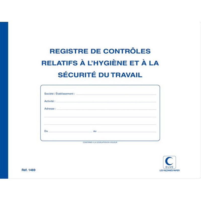 ELVE controlereg'ster hygiëne en veiligheid, 210×297 mm, blauw, 20 pagina's