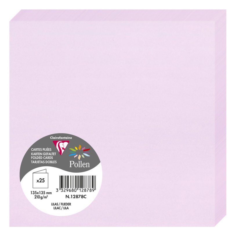 Pollen by Clairefontaine cartes doubles, caribéen, 135×135 mm, 25 pièces