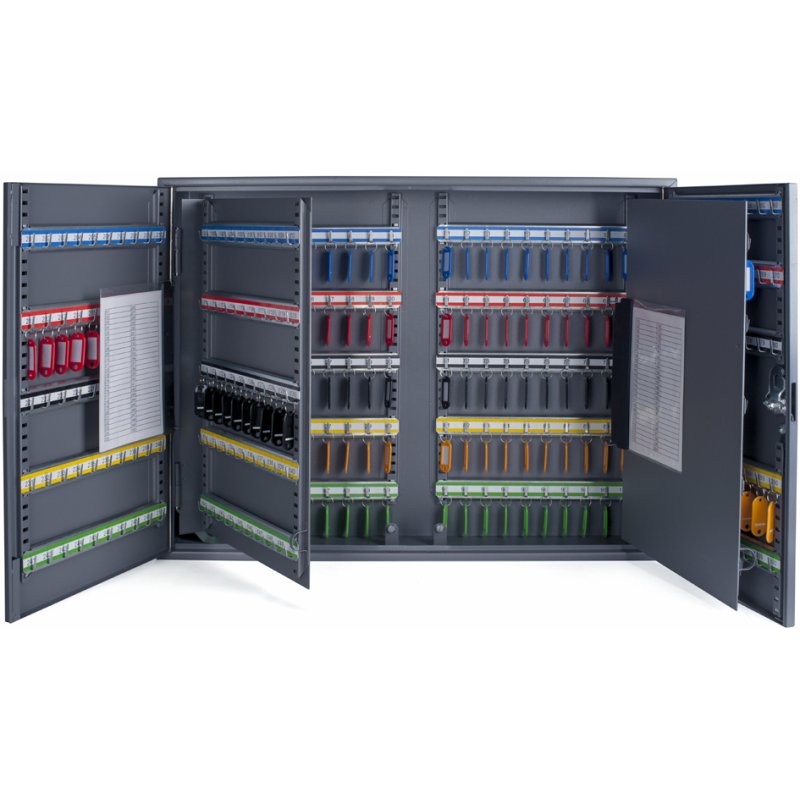 Pavo armoire à clés pour 300 clés, gris foncé, 71×10×53 cm