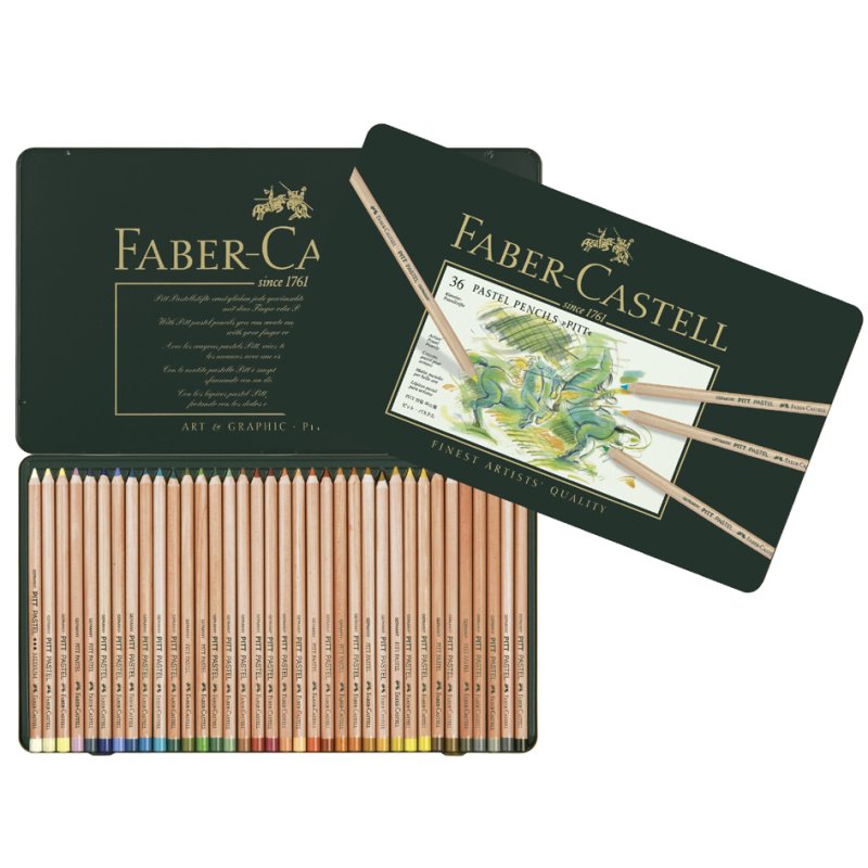 Faber-Castell crayons de couleur PITT Pastel, 36 pièces, étui métallique
