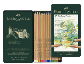 Faber-Castell kleurpotloden PITT PASTELL, 12 stuks, metalen etui