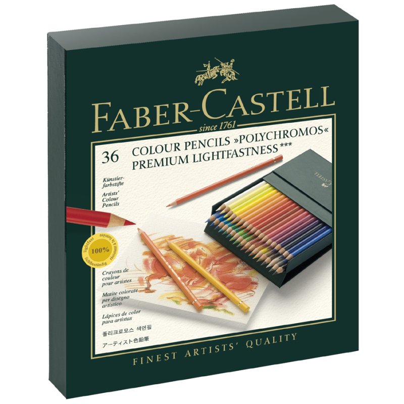 FABER-CASTELL Polychromos coloured pencils, studio set, 36 pieces