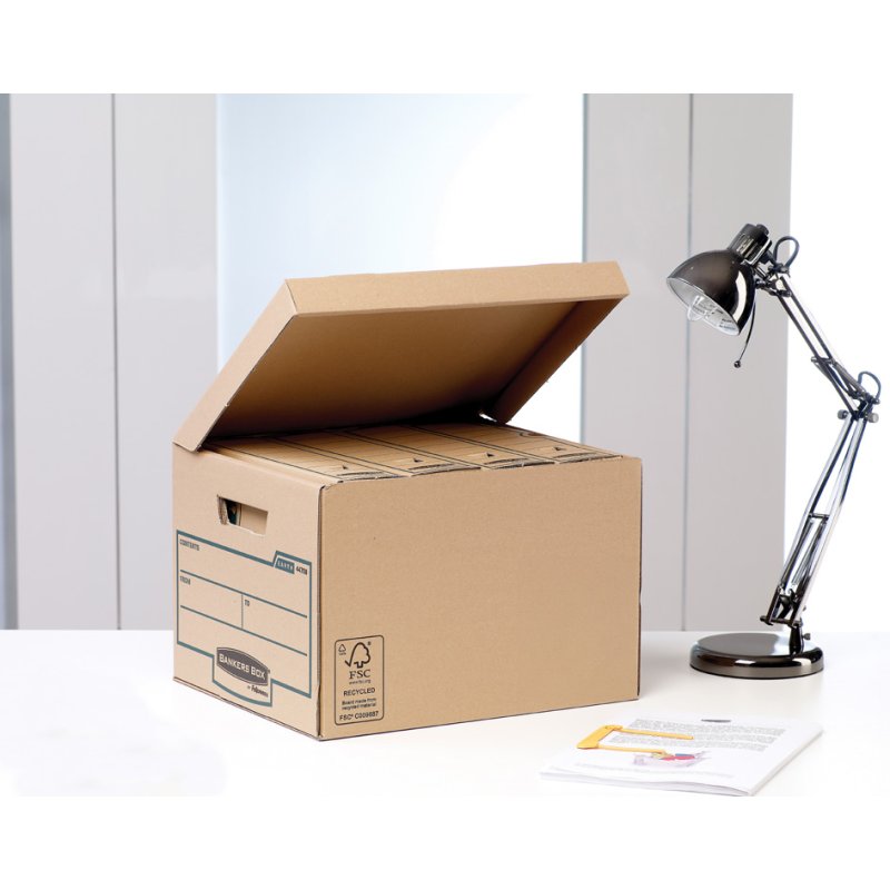 Fellowes boîtes d'archivage EARTH Cube, carton recyclé, marron, 10 pièces