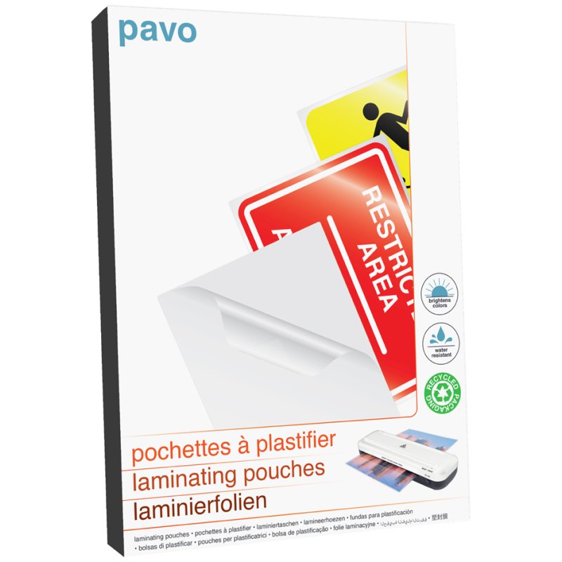 Pavo pochettes de plastification A3, mat, 150 microns, 100 pièces