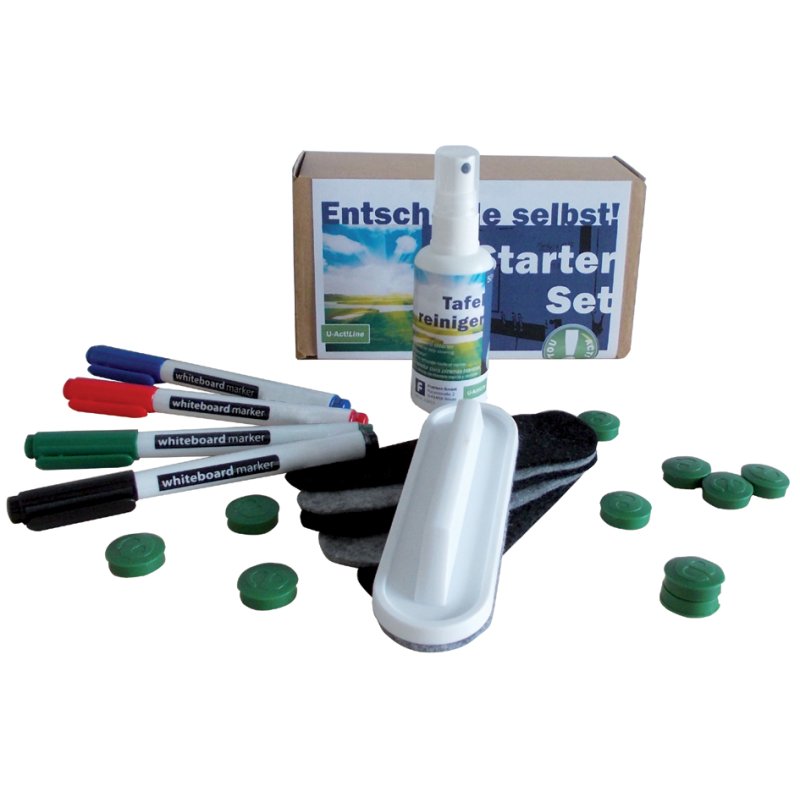 FRANKEN starter set for magnetic boards, 4 markers, 50 ml cleaning agent, magnetic eraser