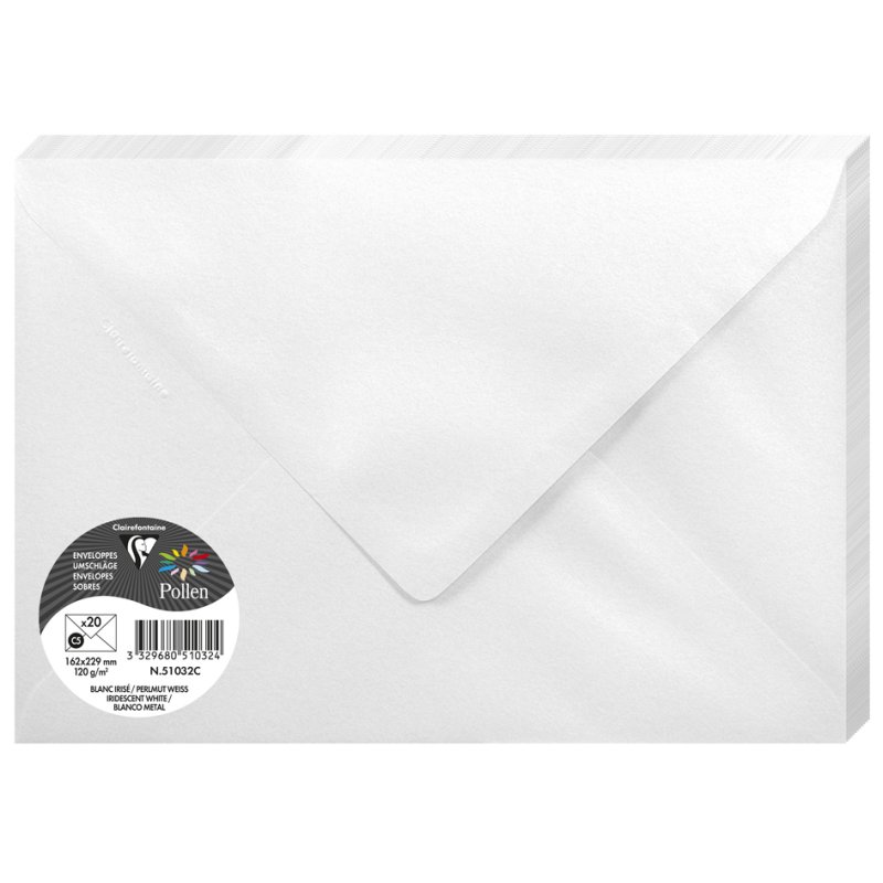 Pollen by Clairefontaine enveloppes C5, gris koala, 120 g/m², 20 pièces
