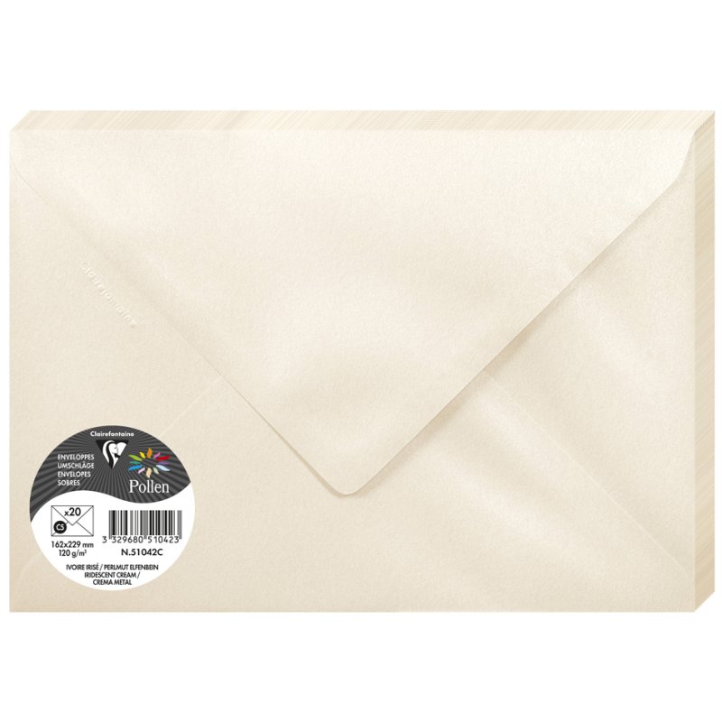 Pollen by Clairefontaine enveloppes C5, gris koala, 120 g/m², 20 pièces