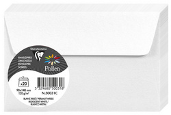 Pollen by Clairefontaine enveloppen, 90×140 mm, parelmoer wit, 20 stuks